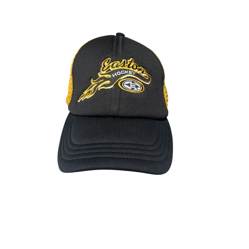 EASTON Hockey Trucker Hat Cap Black Gold Mesh Adjustable One Sz  Fits Most Sport
